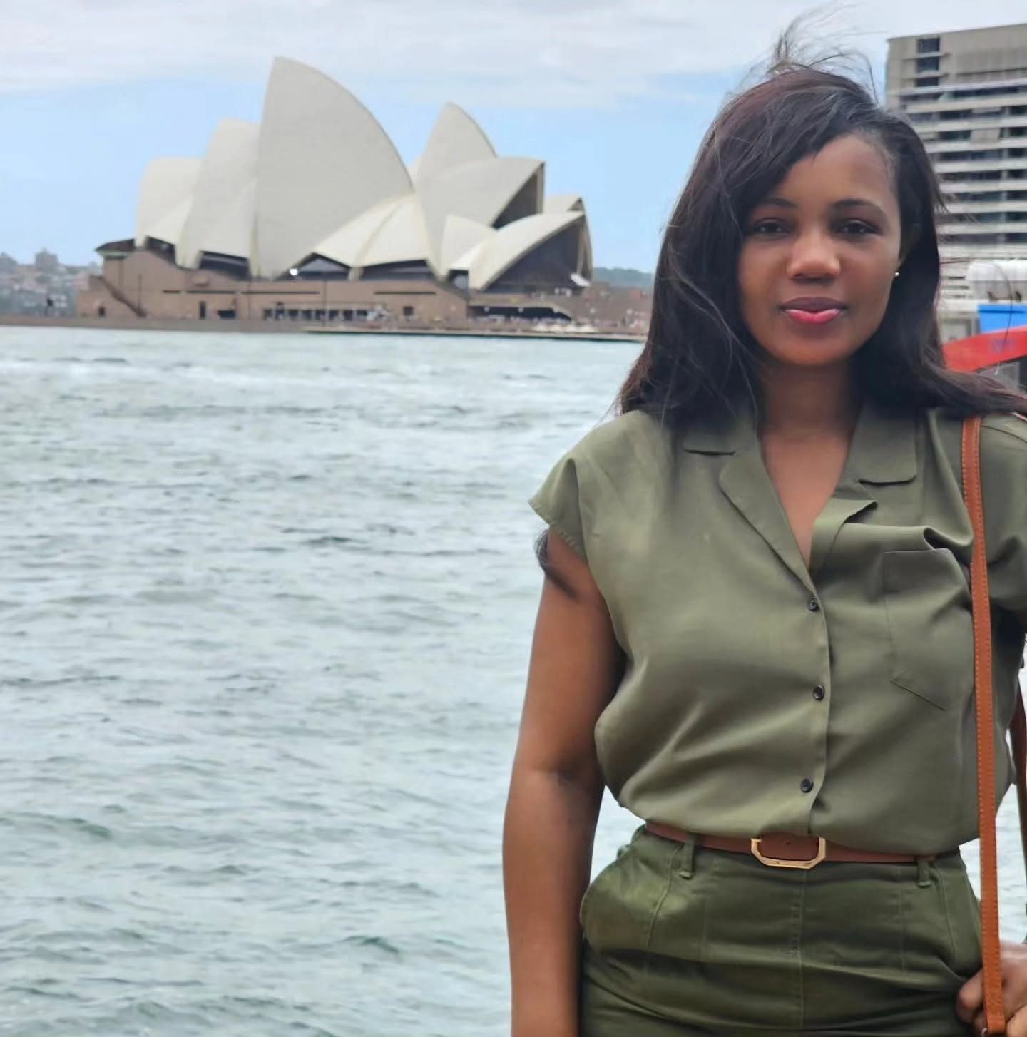 Kadine Reynolds at the Sydney Opera House, Australia, harbour view