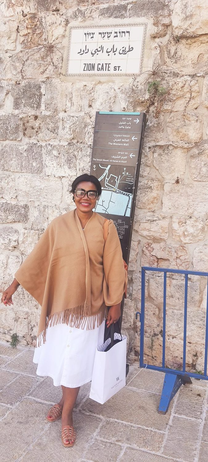 Kadine Reynolds at Zion Gate, Jerusalem, Israel