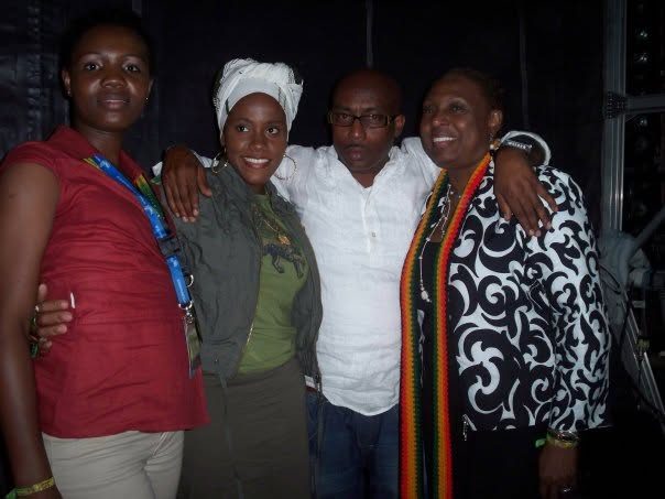 Kadine Reynolds with friends at Rototom Sunsplash, Osoppo, Italy, 2008