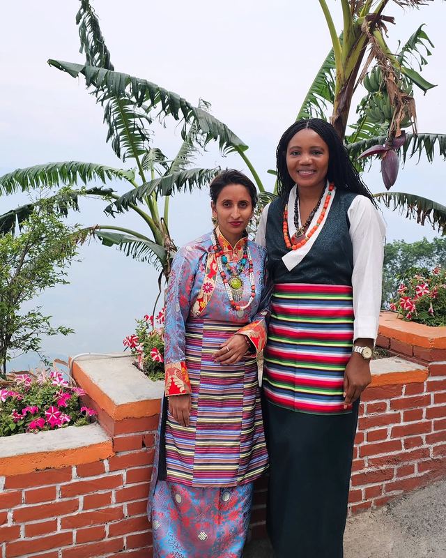 Kadine Reynolds: Mountain dress and banana leaves, Nepal