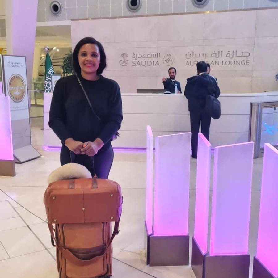 Kadine Reynolds at the Alfursan Lounge, Saudia, Saudi Arabia