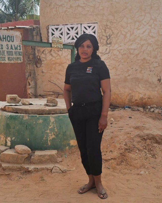 Kadine Reynolds beside the village well in Ngaparou, Senegal