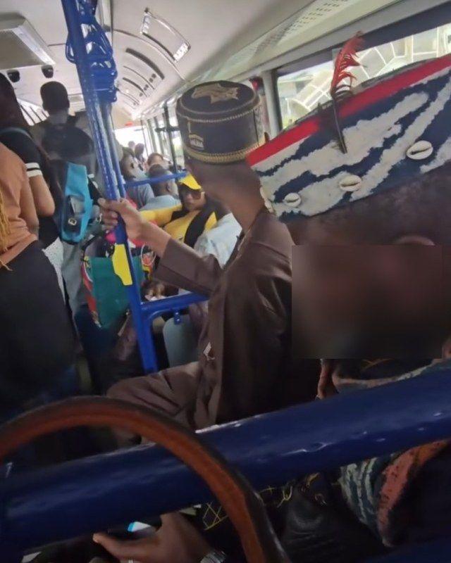 Passengers on the airport bus, Lomé, Togo