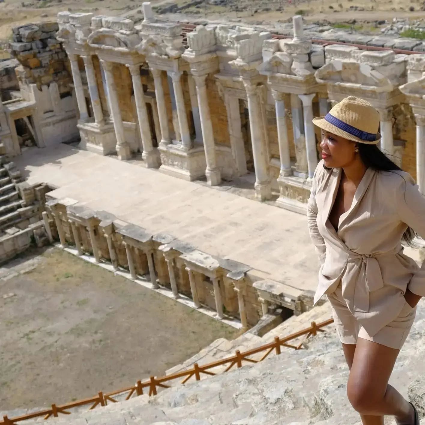 Kadine Reynolds at the ancient theatre of Hierapolis, Turkey