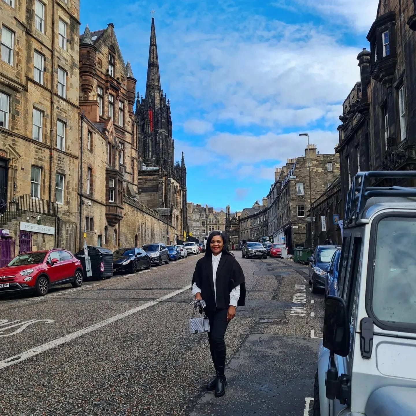 Kadine Reynolds on the Royal Mile, Edinburgh, Scotland