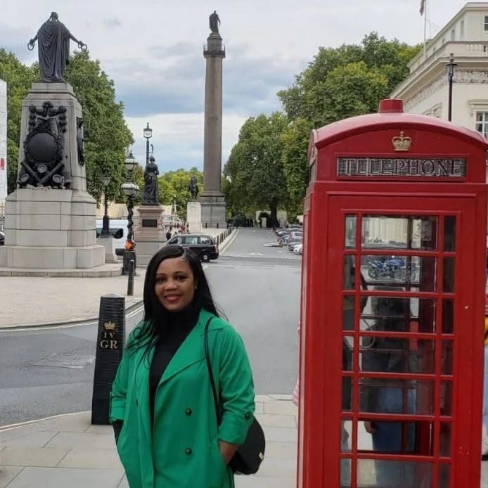 Kadine Reynolds at Trafalgar Square, London